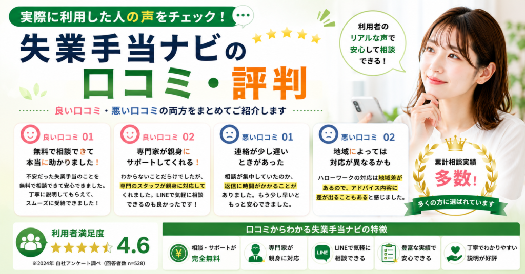 失業手当ナビの口コミ・評判を紹介｜利用者の声やメリット・気になる点をわかりやすく解説