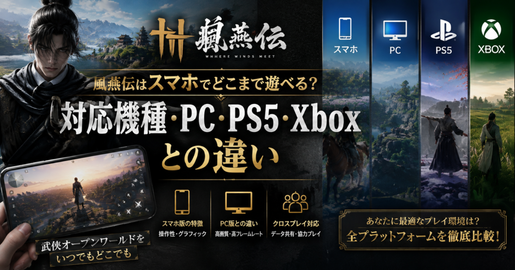 風燕伝はスマホでどこまで遊べる?対応機種・PC・PS5・Xboxとの違い