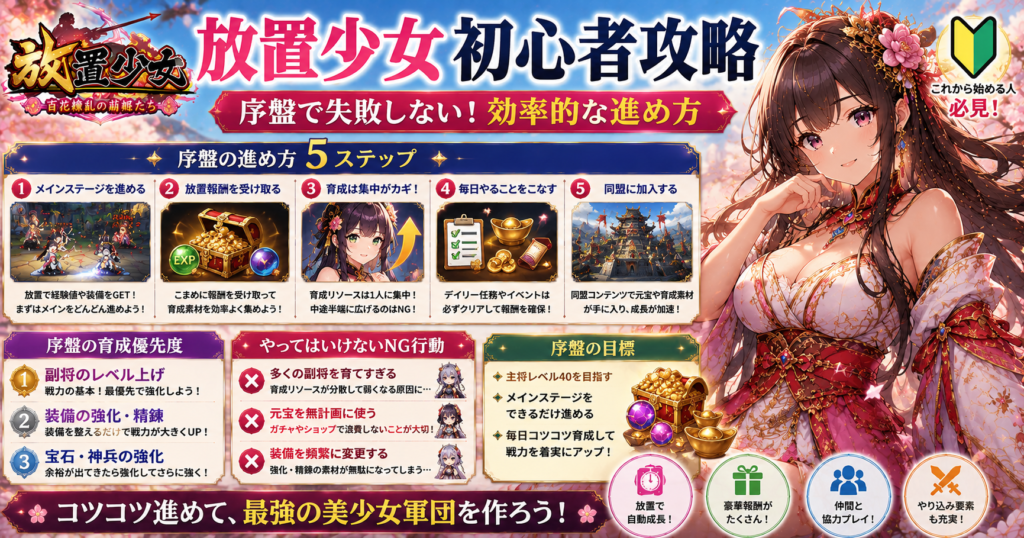 放置少女初心者攻略|序盤で失敗しない効率的な進め方