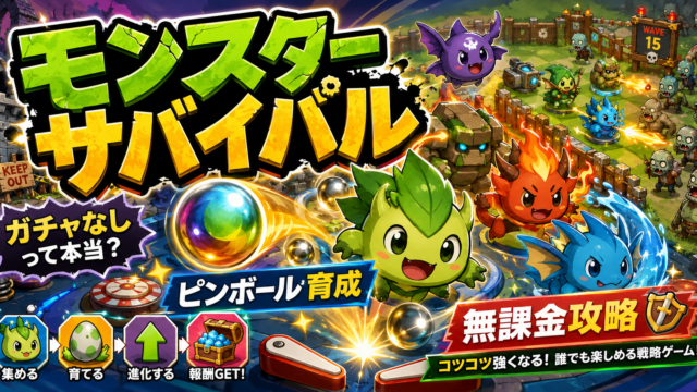 【モンスターサバイバル】ガチャなしって本当？100種類以上のタタ・ピンボール育成・無課金攻略を徹底解説