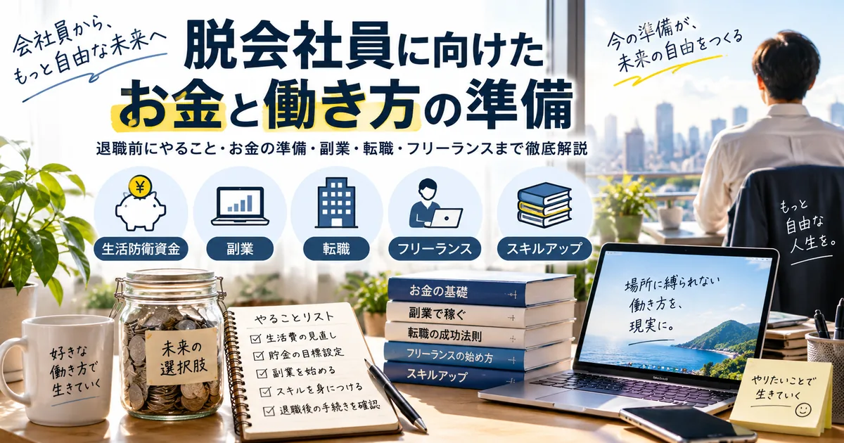 脱会社員に向けた生活防衛資金・副業・転職・フリーランスの準備