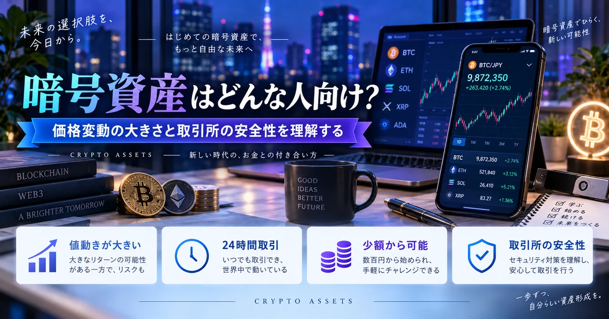暗号資産はどんな人向け?価格変動と取引所の安全性を理解する