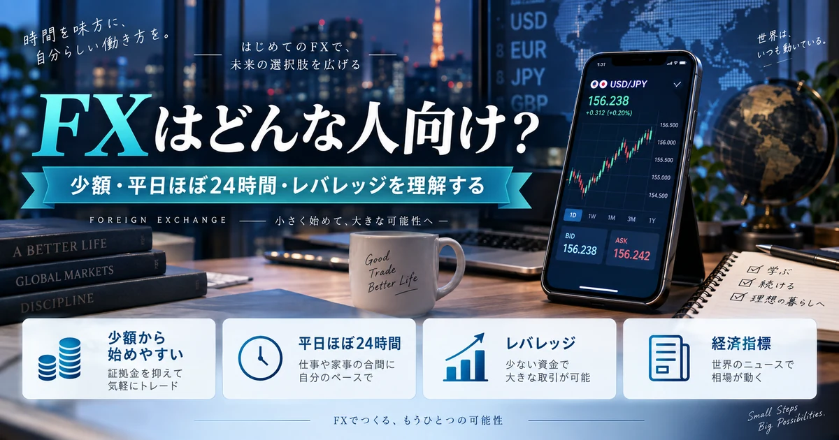 FXはどんな人向け?少額・平日ほぼ24時間・レバレッジを理解する