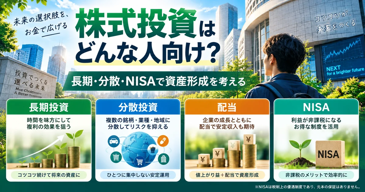 株式投資はどんな人向け?長期・分散・NISAで資産形成