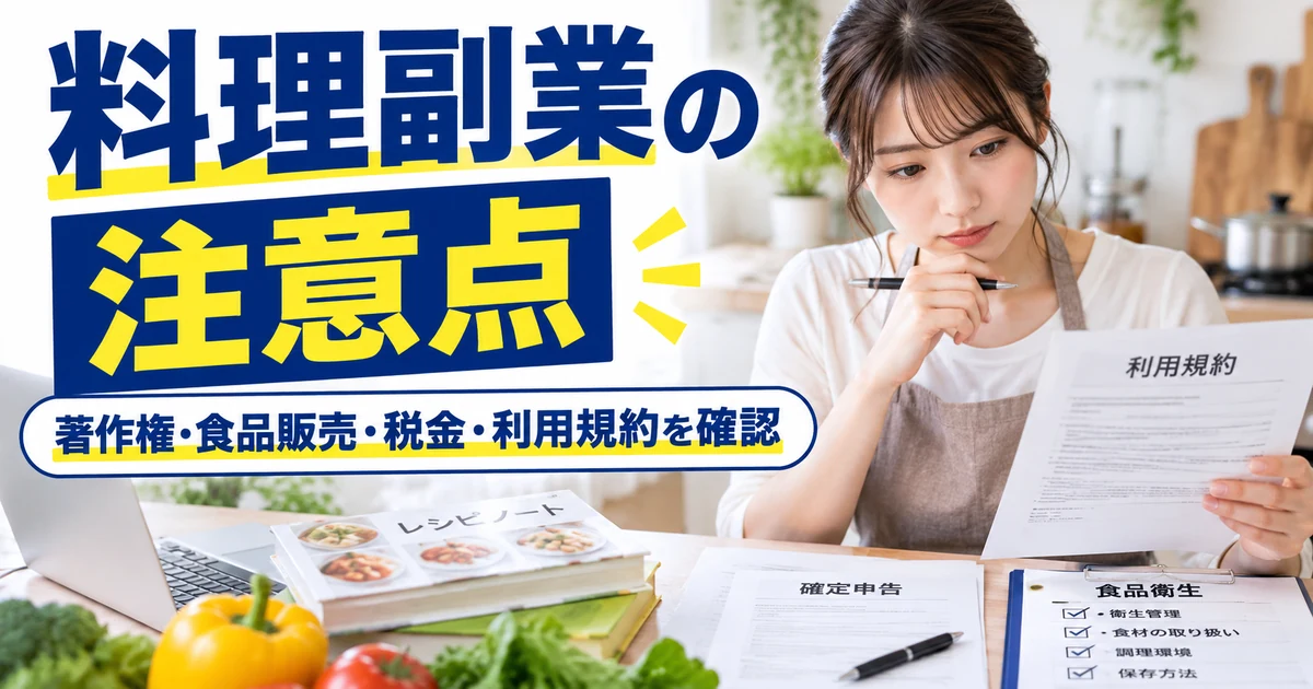 料理副業の注意点|著作権・食品販売・税金・利用規約を確認