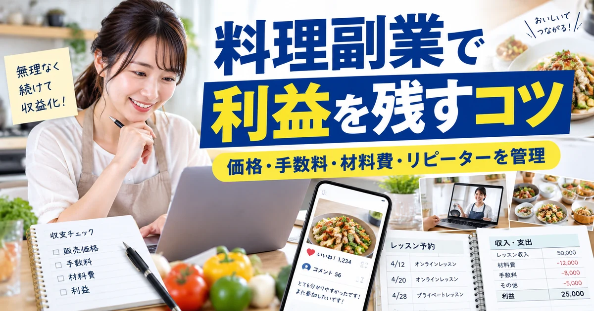 料理副業で利益を残すコツ|価格・手数料・材料費・リピーターを管理