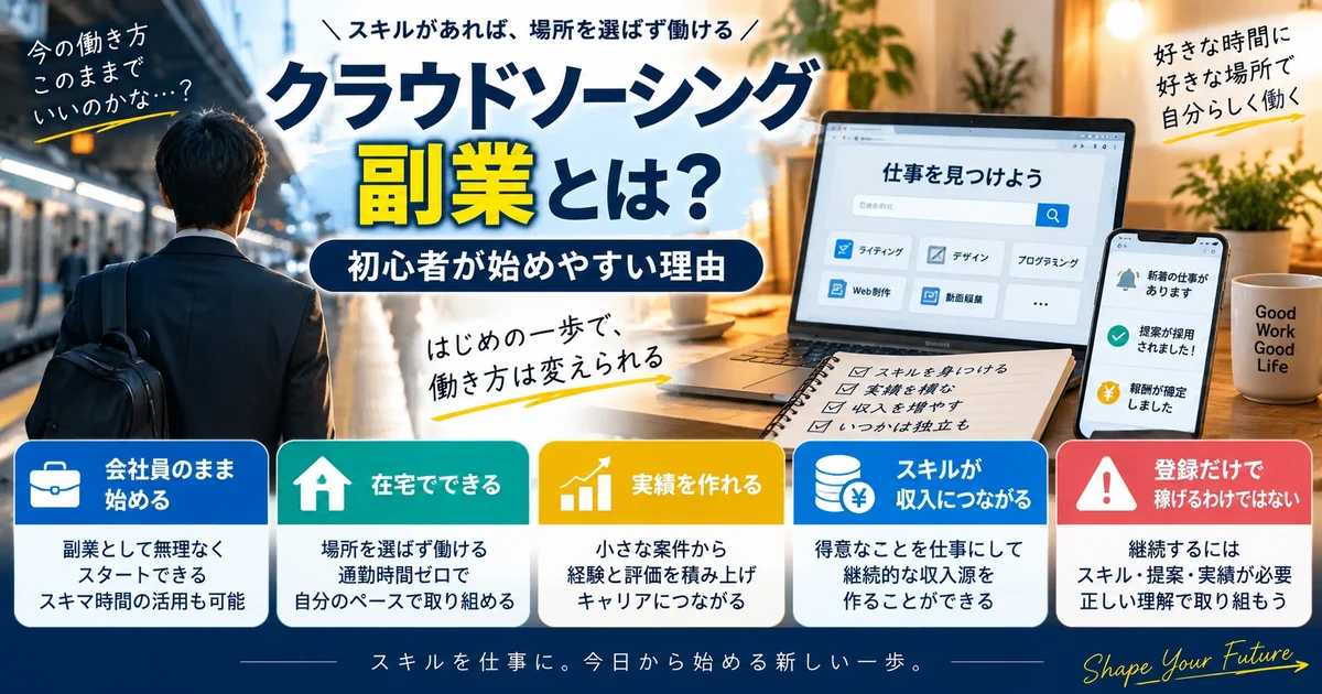 クラウドソーシング副業とは|初心者が始めやすい理由と注意点