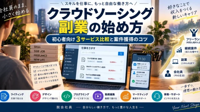 クラウドソーシング副業の始め方｜初心者向け3サービス比較と案件獲得のコツ