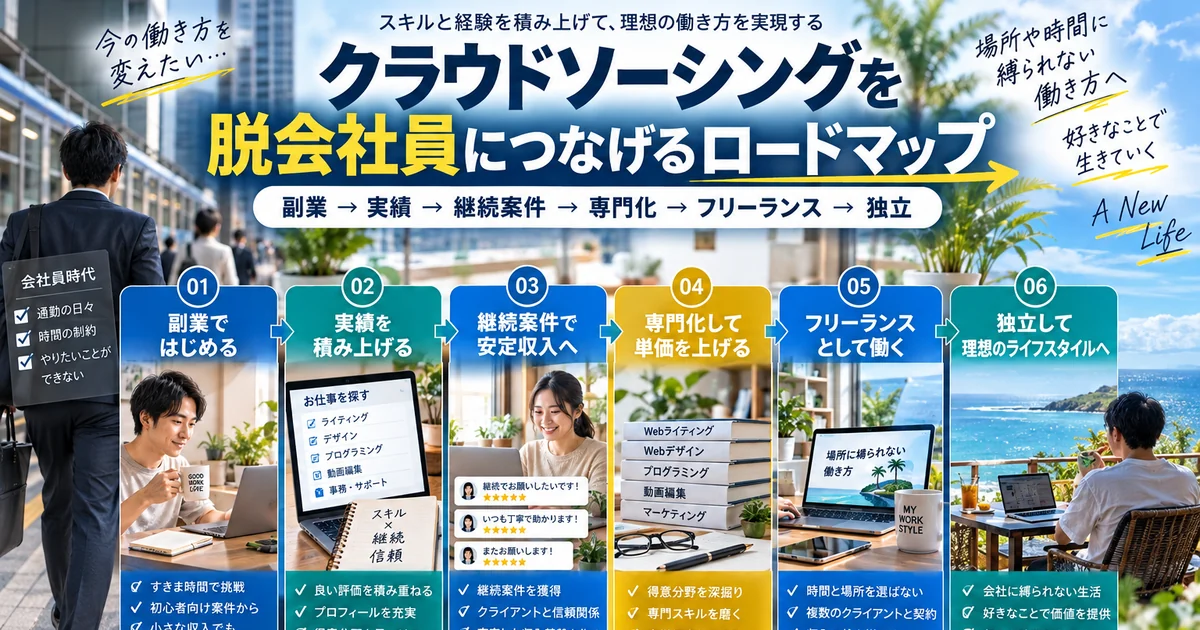 クラウドソーシングを脱会社員につなげるロードマップ