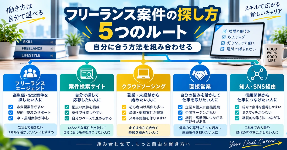 フリーランス案件の探し方5つのルート