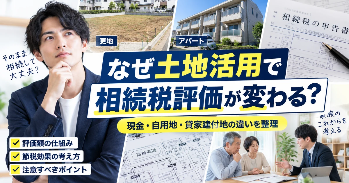 土地活用で相続税評価が変わる理由|現金・自用地・貸家建付地の違い