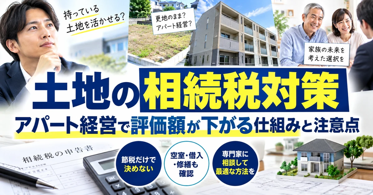 土地の相続税対策｜アパート経営で評価額が下がる仕組みと注意点