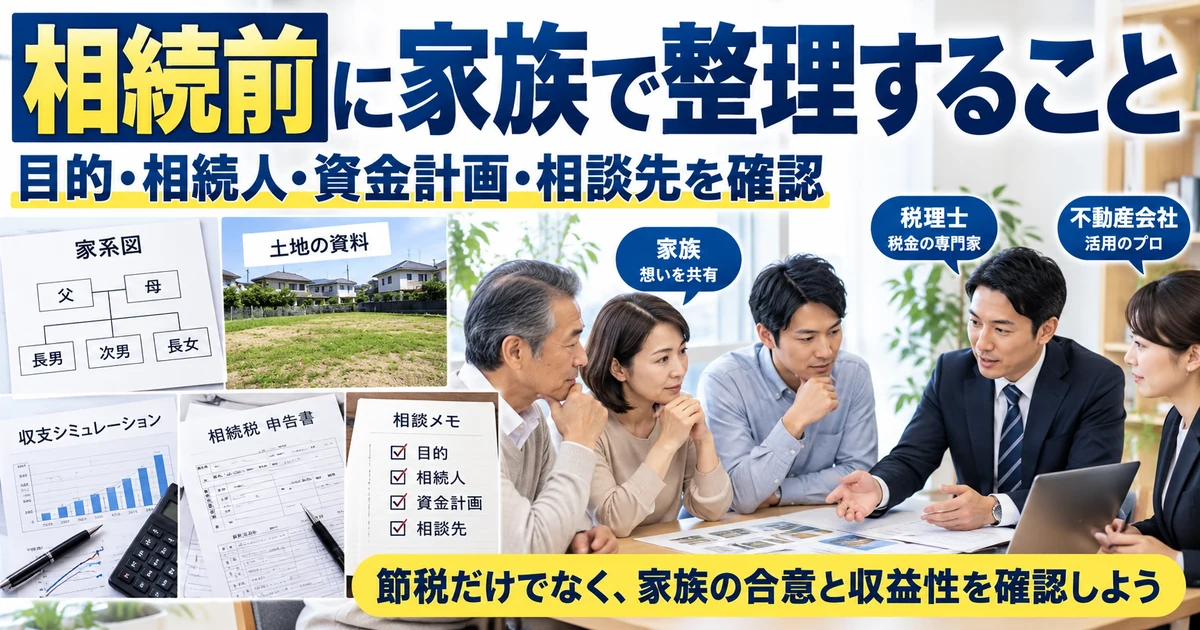 相続前に家族で整理すること|目的・相続人・資金計画・相談先を確認