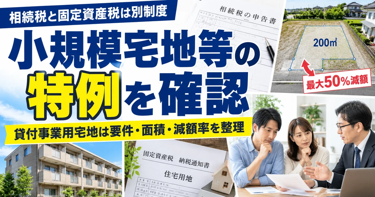 小規模宅地等の特例を確認|貸付事業用宅地の要件・面積・減額率