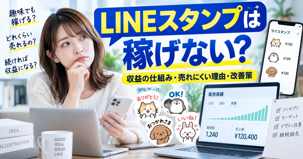 LINEスタンプは稼げない？収益の仕組み・売れにくい理由・改善策