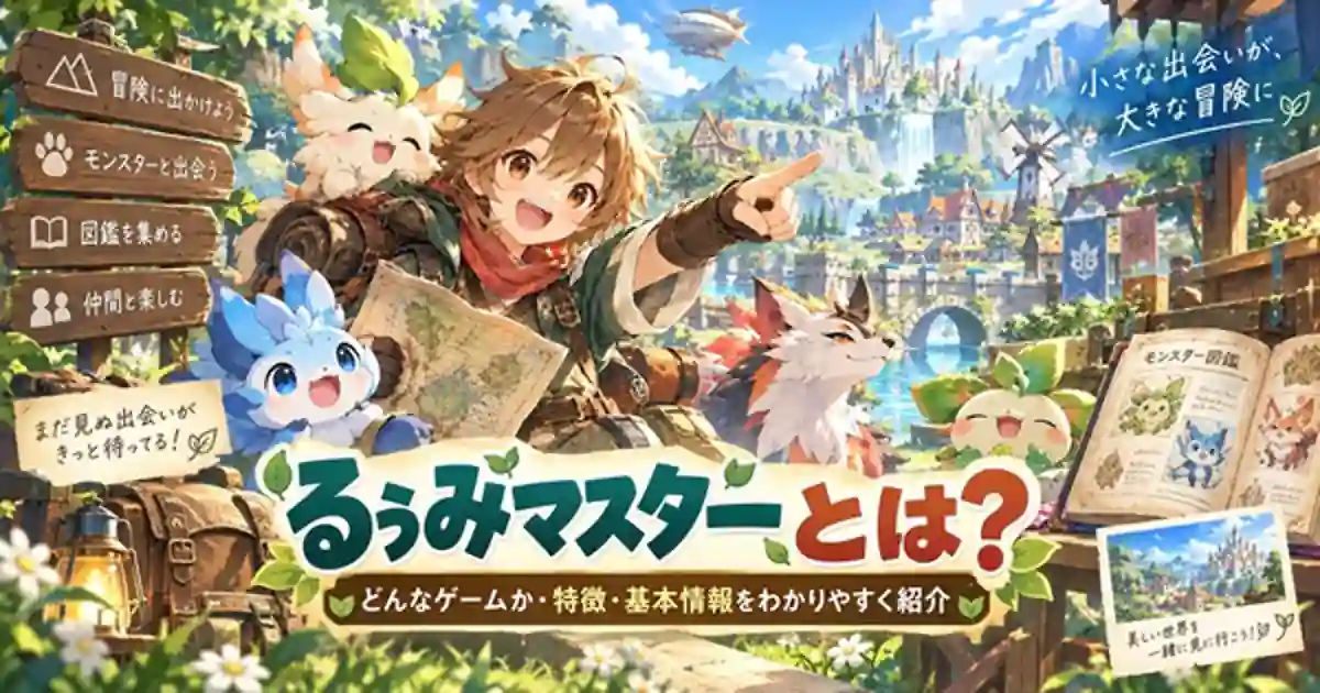 るぅみマスターとは何か、モンスター収集や冒険の特徴を紹介する見出し画像