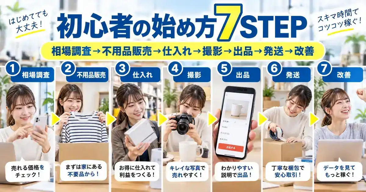 初心者の始め方7STEP|相場調査から発送・改善まで