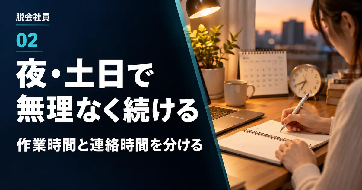夜や土日の作業時間と連絡時間を分けて予定を立てる