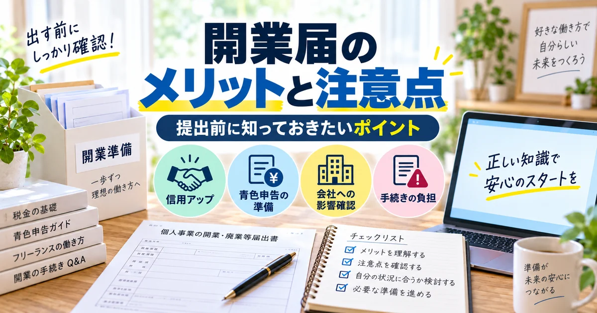 開業届を出す前に確認したいメリットと注意点