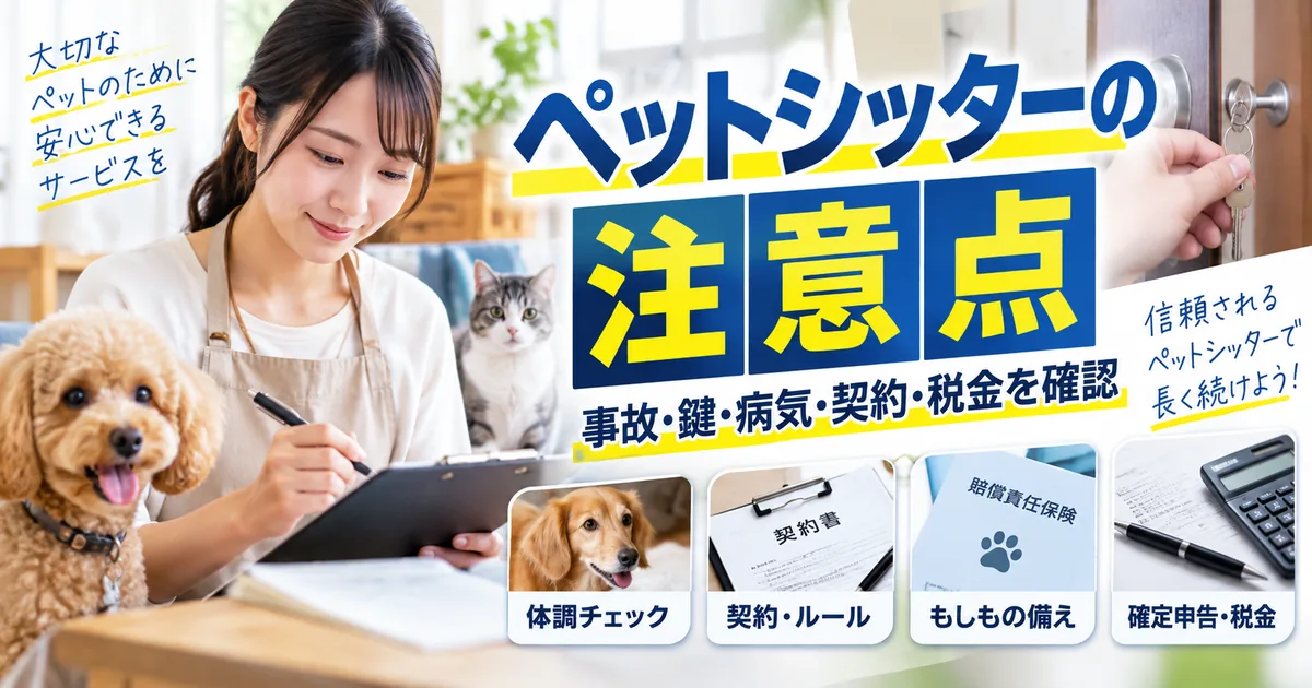 ペットシッターの注意点|事故・鍵・病気・契約・税金を確認