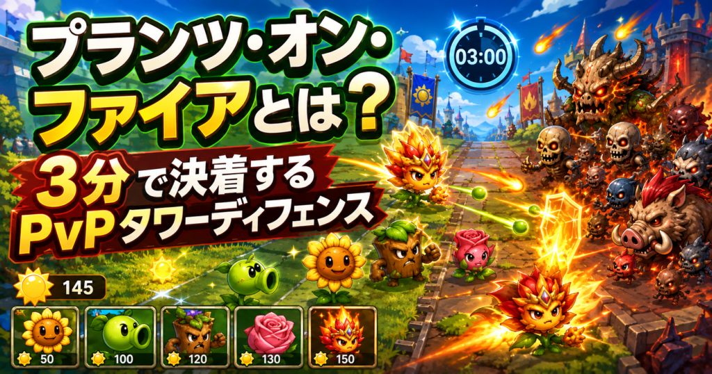 プランツ・オン・ファイアとは？3分で決着するPvPタワーディフェンス