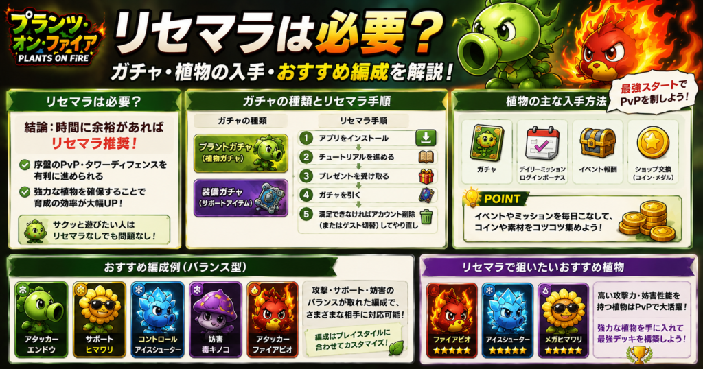 リセマラは必要？ガチャ・植物の入手・おすすめ編成を解説