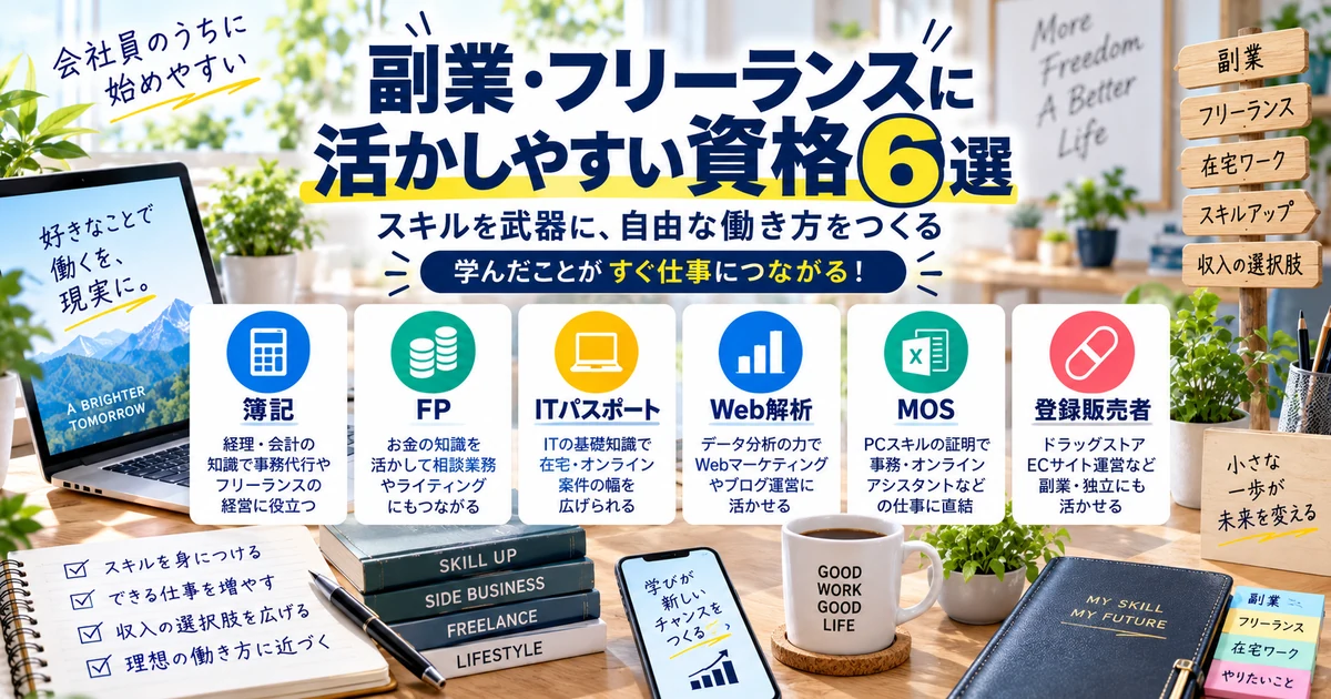 副業・フリーランスに活かしやすい資格6選