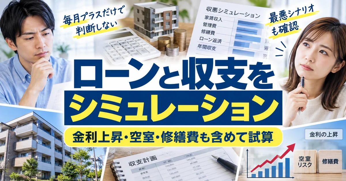 ローンと収支シミュレーション|金利上昇・空室・修繕費まで試算