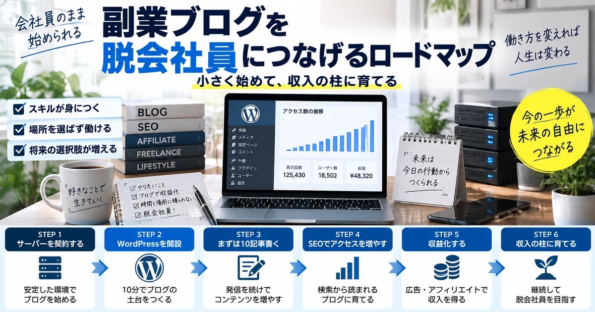 副業ブログを脱会社員につなげるロードマップ
