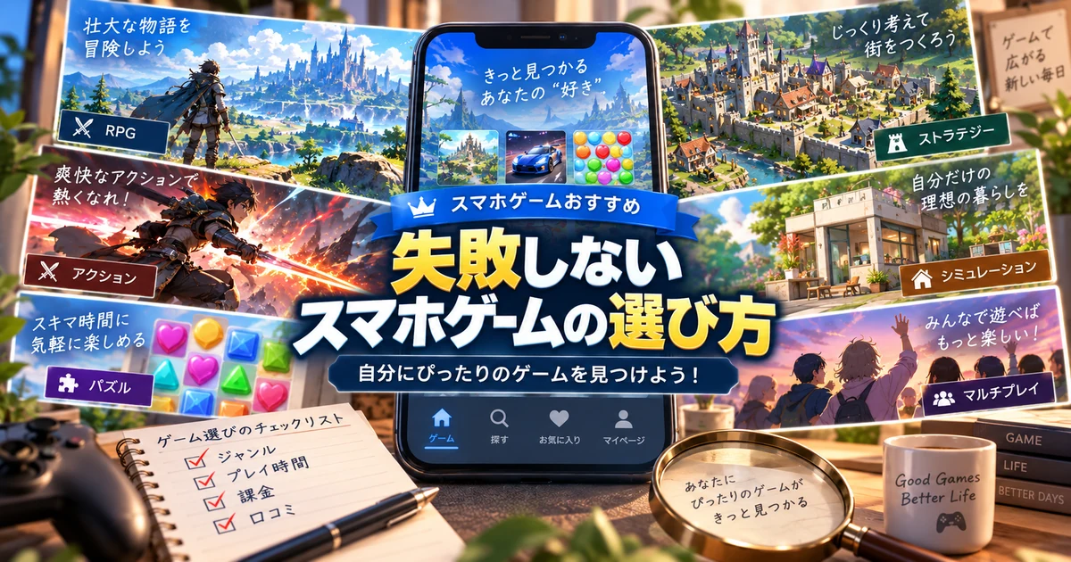 失敗しないスマホゲームの選び方を解説する見出し画像