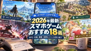 2026年最新スマホゲームおすすめ18選をRPG・対戦・戦略・放置のジャンル別に紹介するアイキャッチ画像