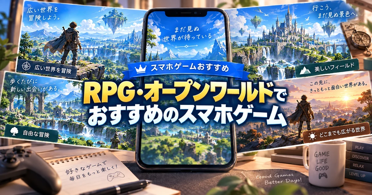 RPG・オープンワールドでおすすめのスマホゲームを紹介する見出し画像