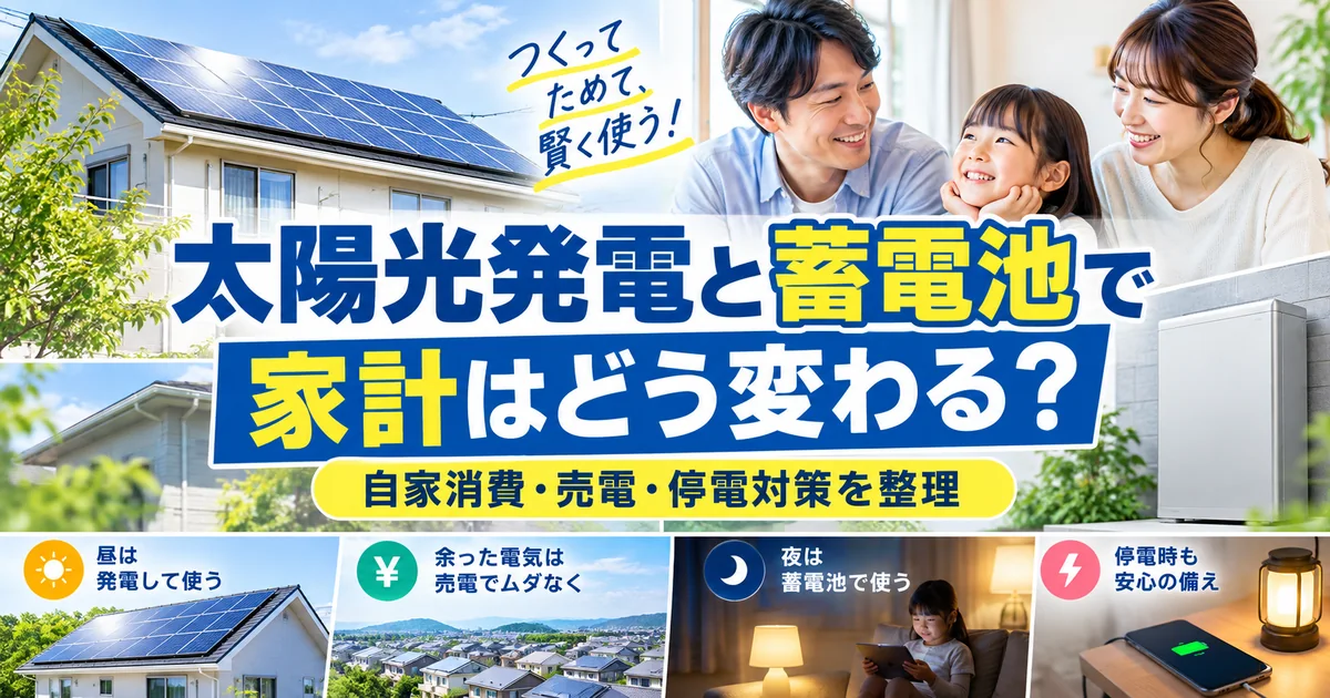 太陽光発電と蓄電池で家計はどう変わる?自家消費・売電・停電対策を整理