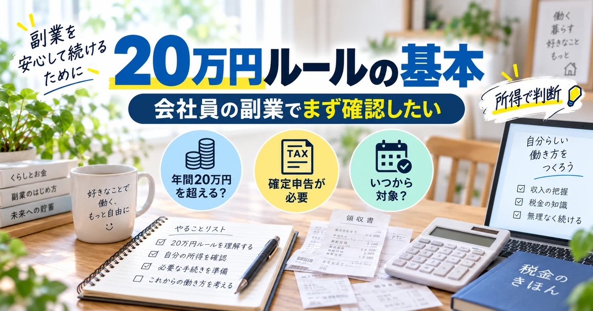 副業の20万円ルールの基本|会社員が確認したい確定申告の基準