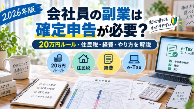 会社員の副業は確定申告が必要？20万円ルール・住民税・経費・e-Taxを解説