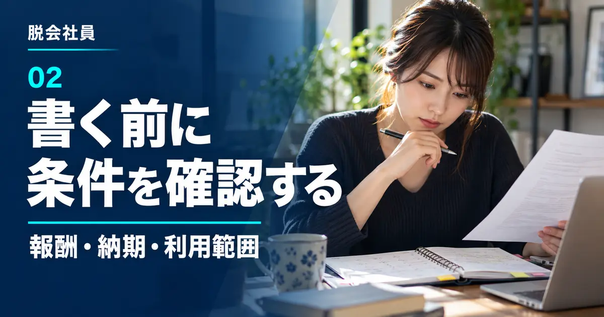 テスト開始前に報酬・仮払い・納期・原稿の利用範囲を確認する