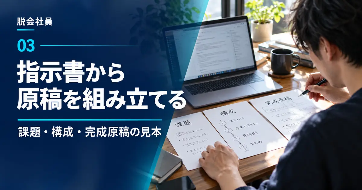 架空課題から構成・完成原稿を作り修正前後を比べる