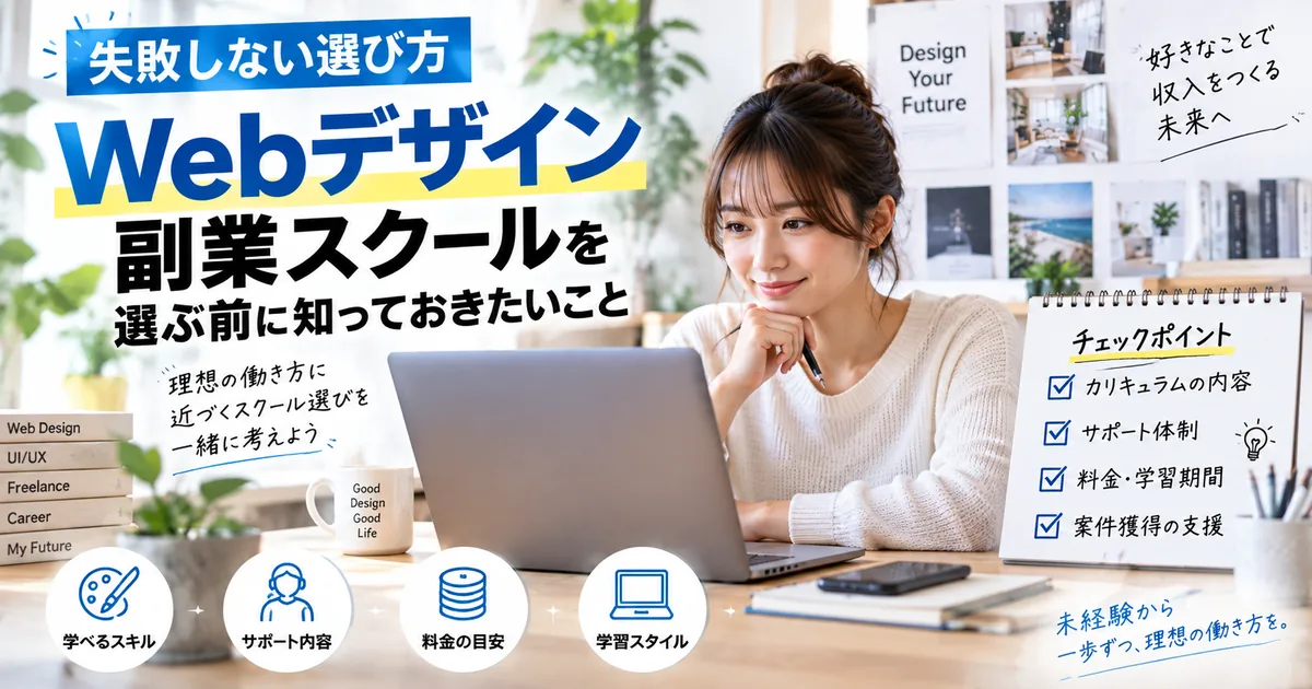 Webデザイン副業スクールを選ぶ前に知っておきたいこと