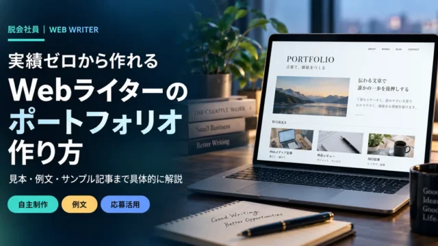 Webライターのポートフォリオ作り方のアイキャッチ