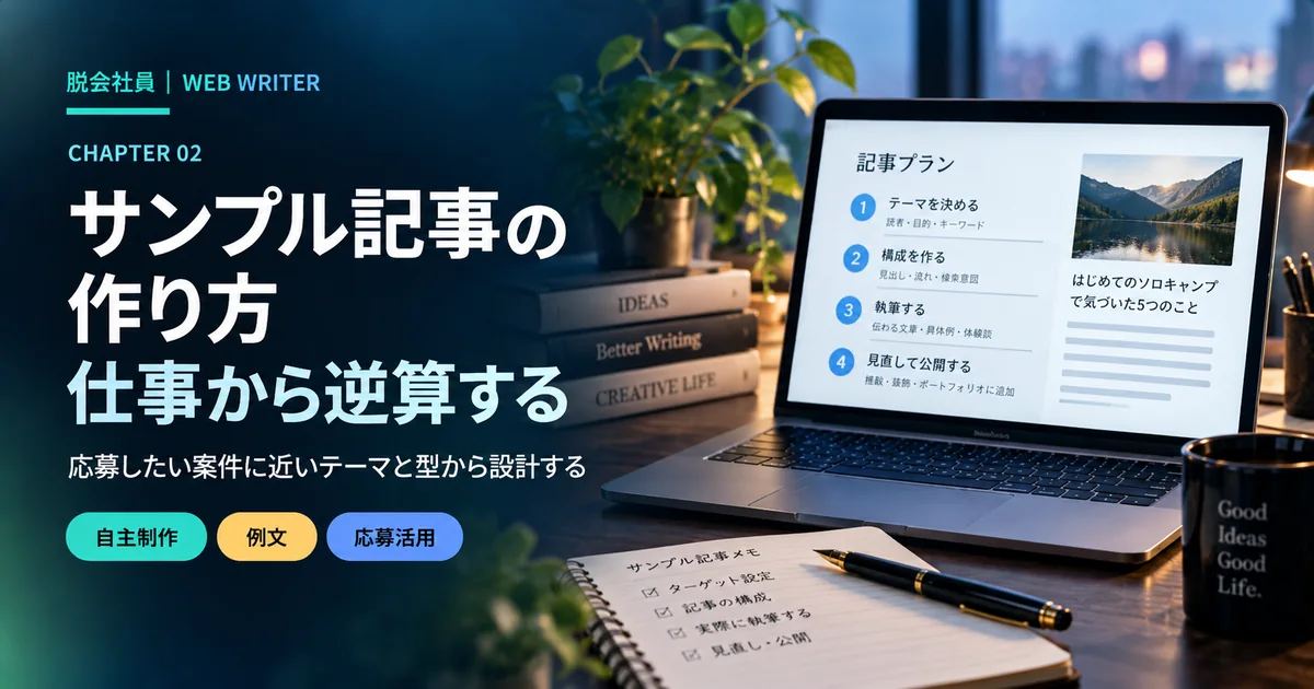 応募したい仕事から逆算するサンプル記事の作り方