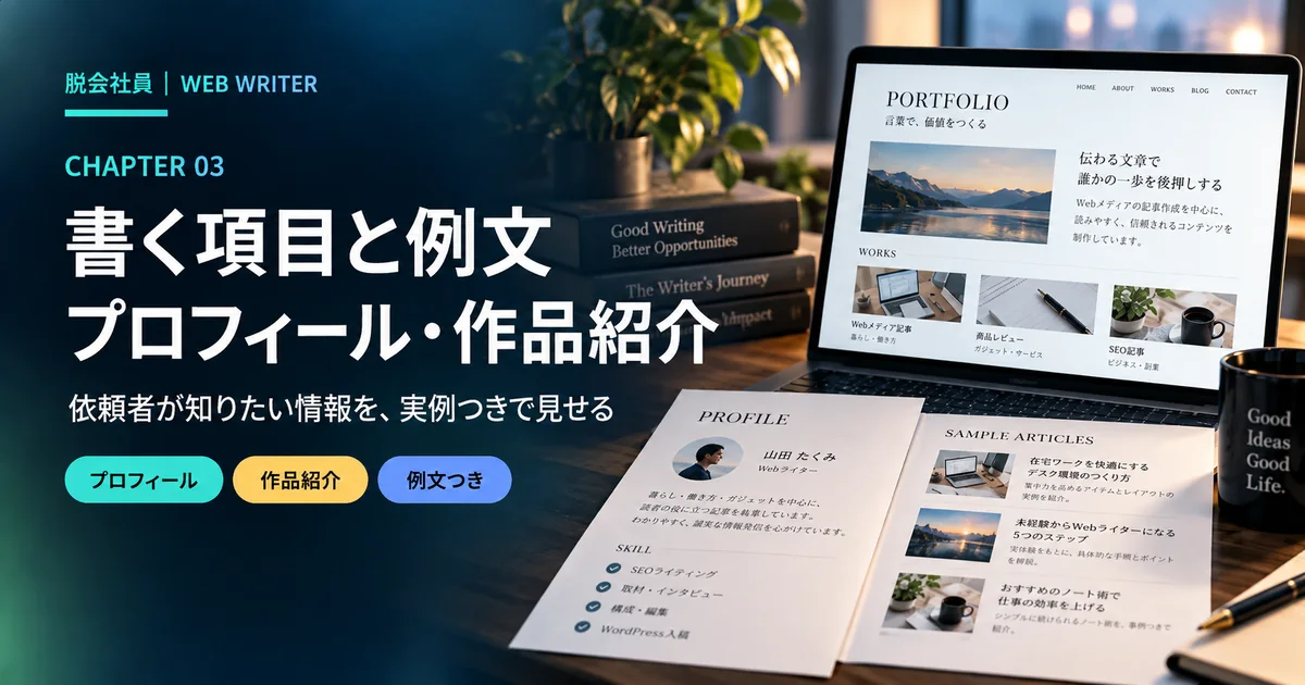 ポートフォリオに書く項目と例文