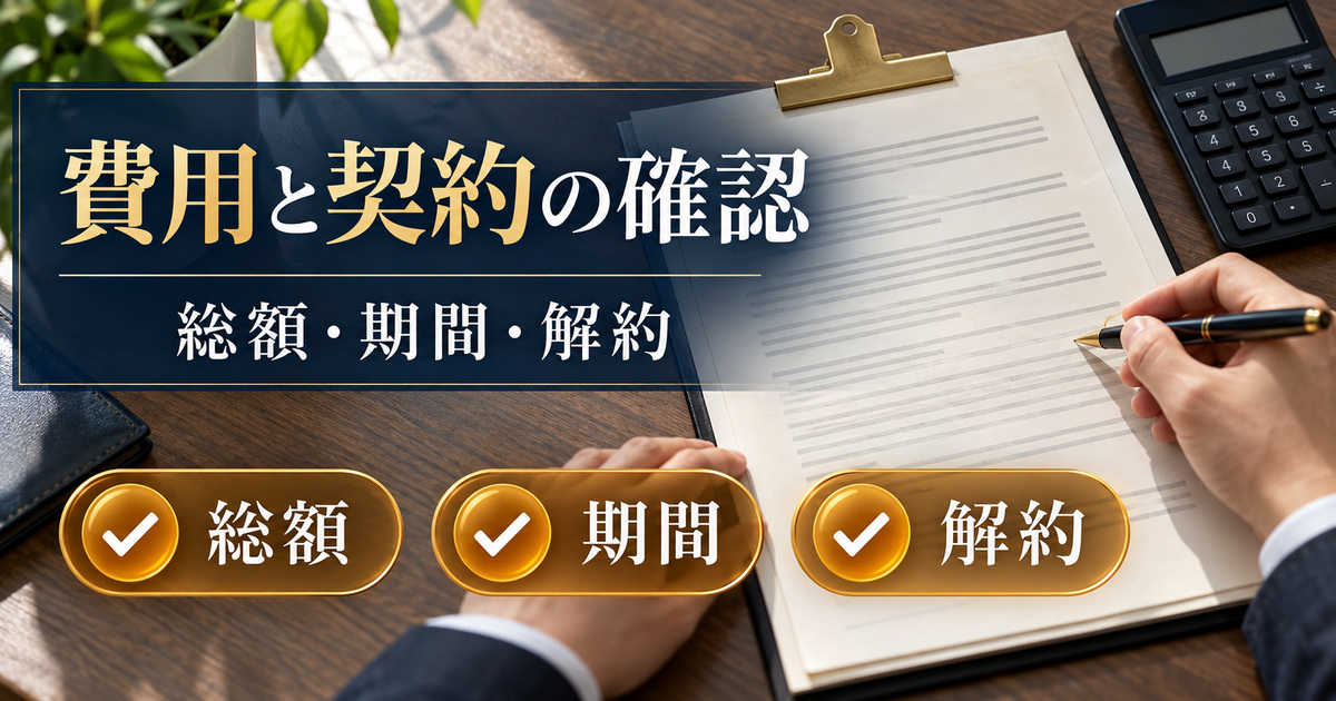 受講前に総額・サポート期間・解約条件を確認する