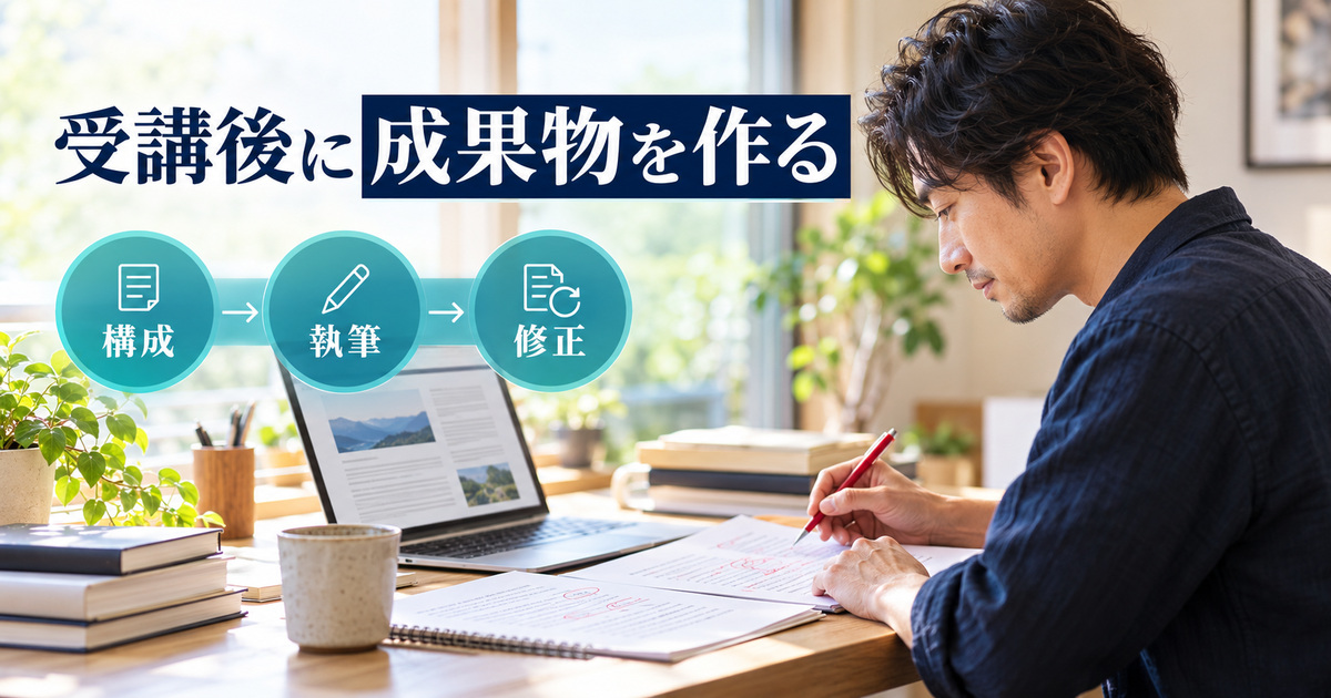 構成・執筆・修正を通じて、見せられるサンプル記事を仕上げる