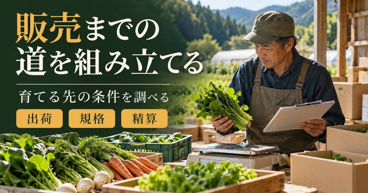 出荷・規格・精算から販売までの道を組み立てる。