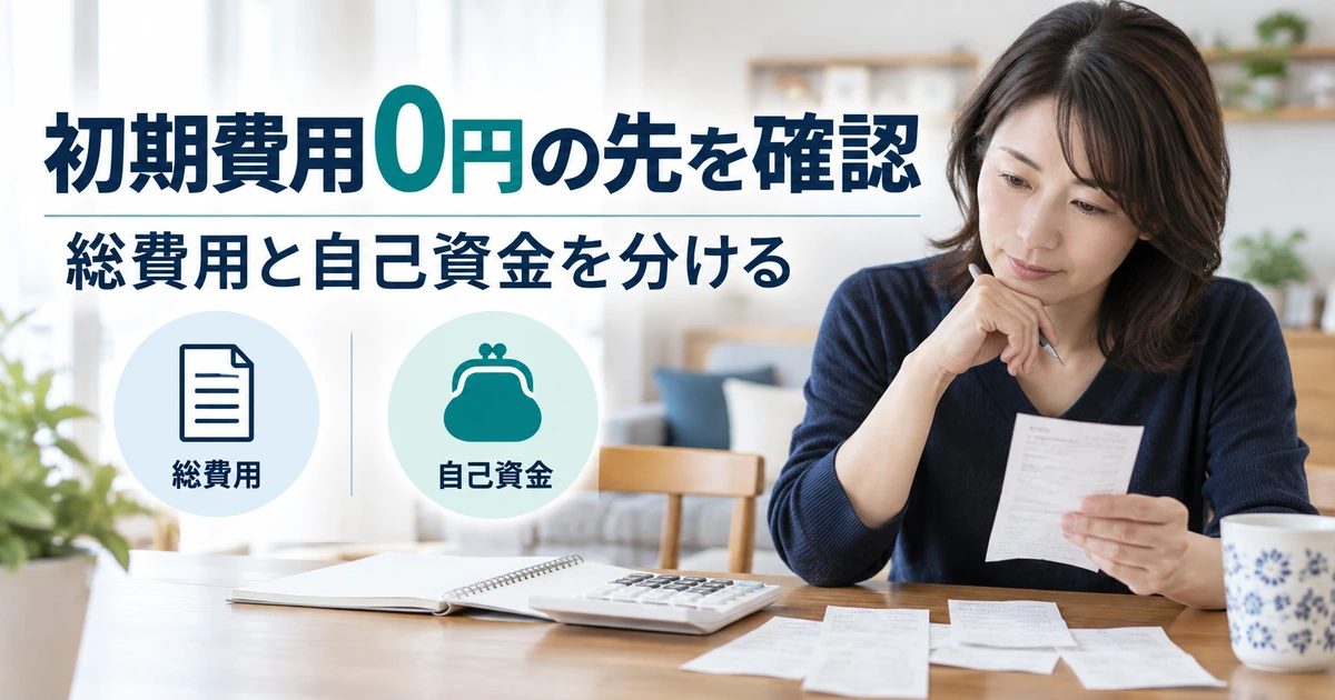 初期費用だけでなく総費用と投資資金を確認する女性