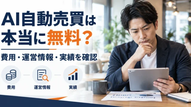 AI自動売買の費用・運営情報・実績を確認するイメージ