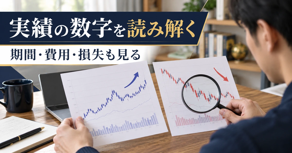 期間・費用・損失を含めて実績を読み解くイメージ