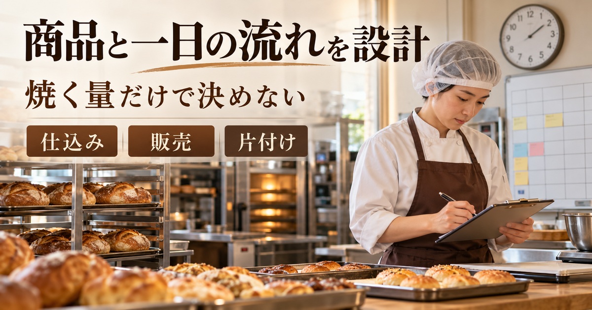 仕込み・販売・片付けを含めて商品と一日の流れを設計する。