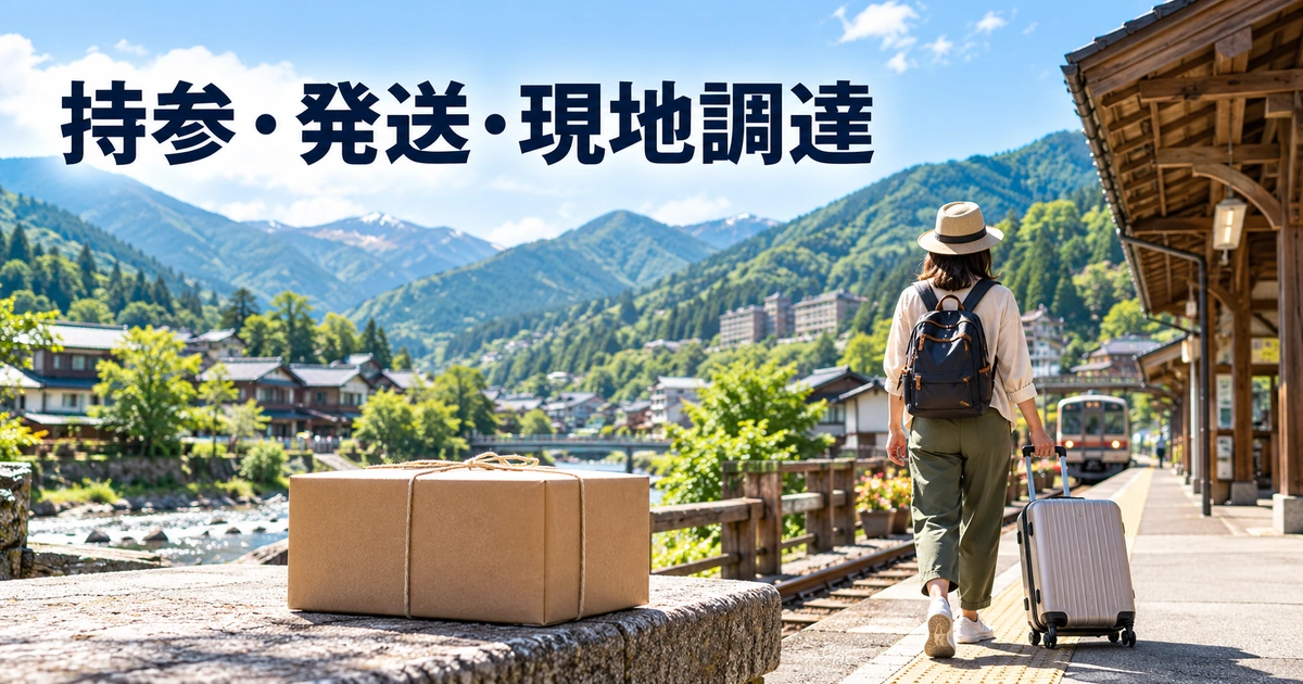 持参・発送・現地調達の生成イメージ