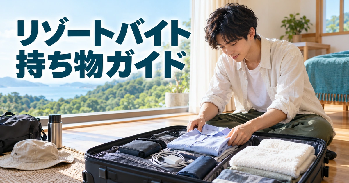 リゾートバイト持ち物ガイドの生成イメージ